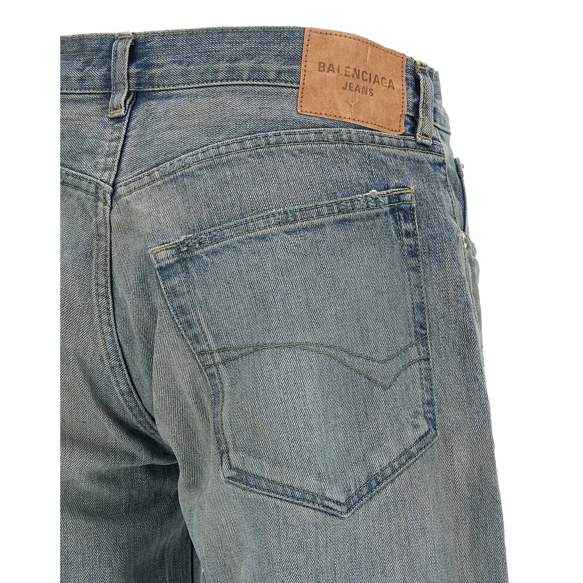 Balenciaga Blue Cotton Relaxed Fit Jeans