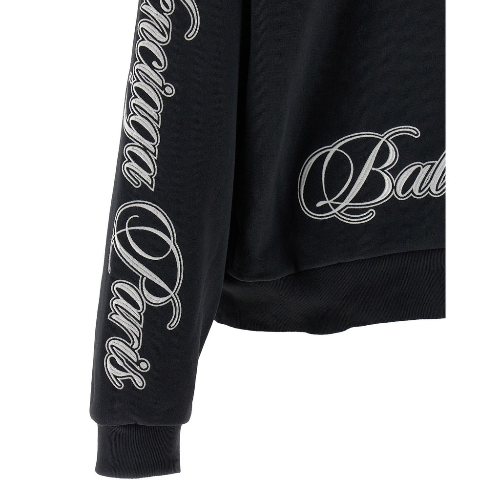 Balenciaga Black Cotton Hoodie