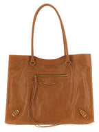 Balenciaga Brown Lamb Leather Shoulder Bag