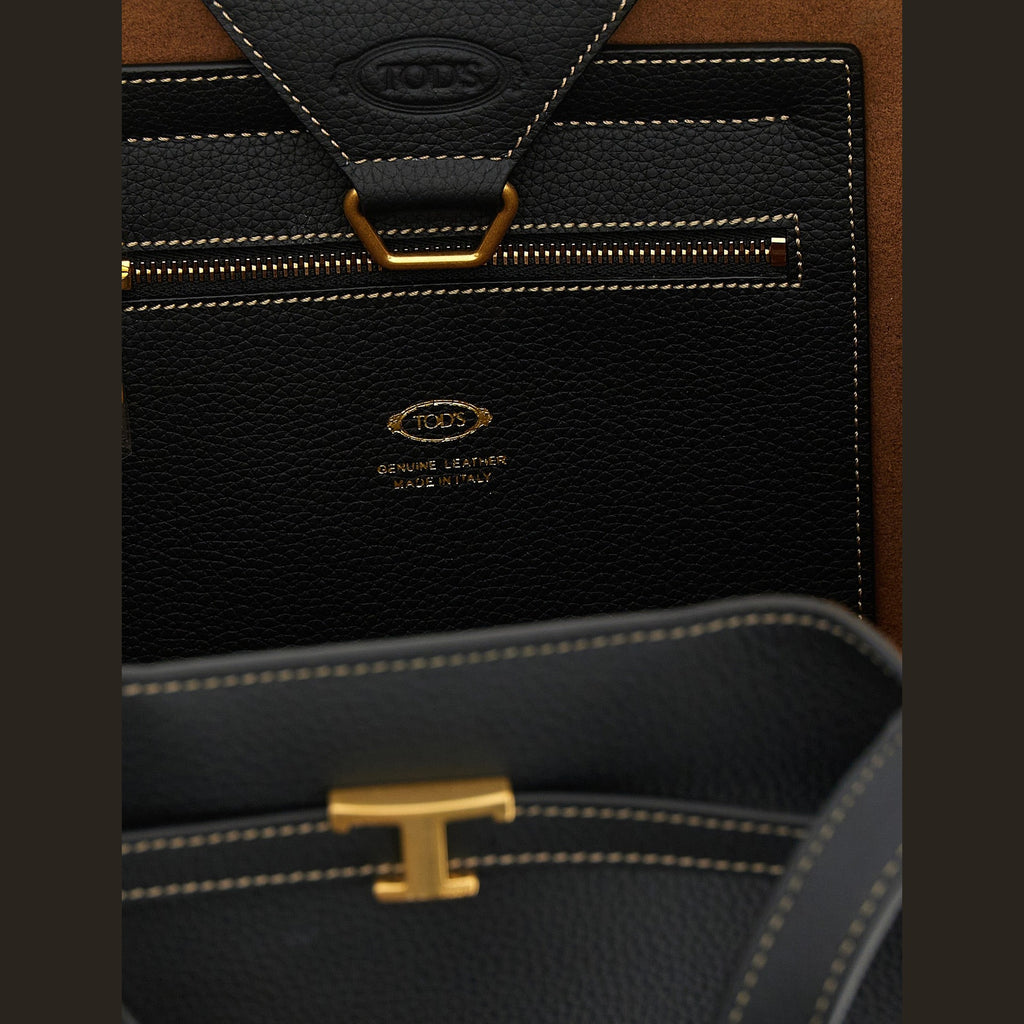 Tod's Black Calfskin Tote Bag