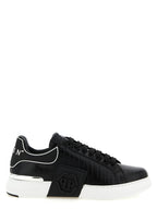 Philipp Plein Black Cowhide Low Top Sneakers