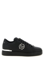 Philipp Plein Black Calfskin Low Top Sneakers