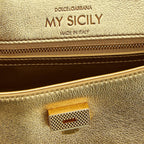 Dolce & Gabbana Gold Calfskin Handbag