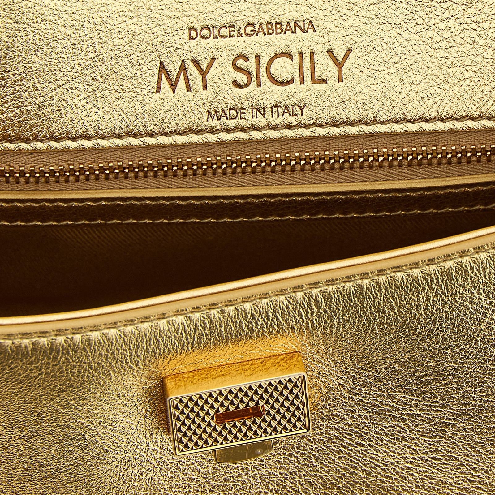 Dolce & Gabbana Gold Calfskin Handbag