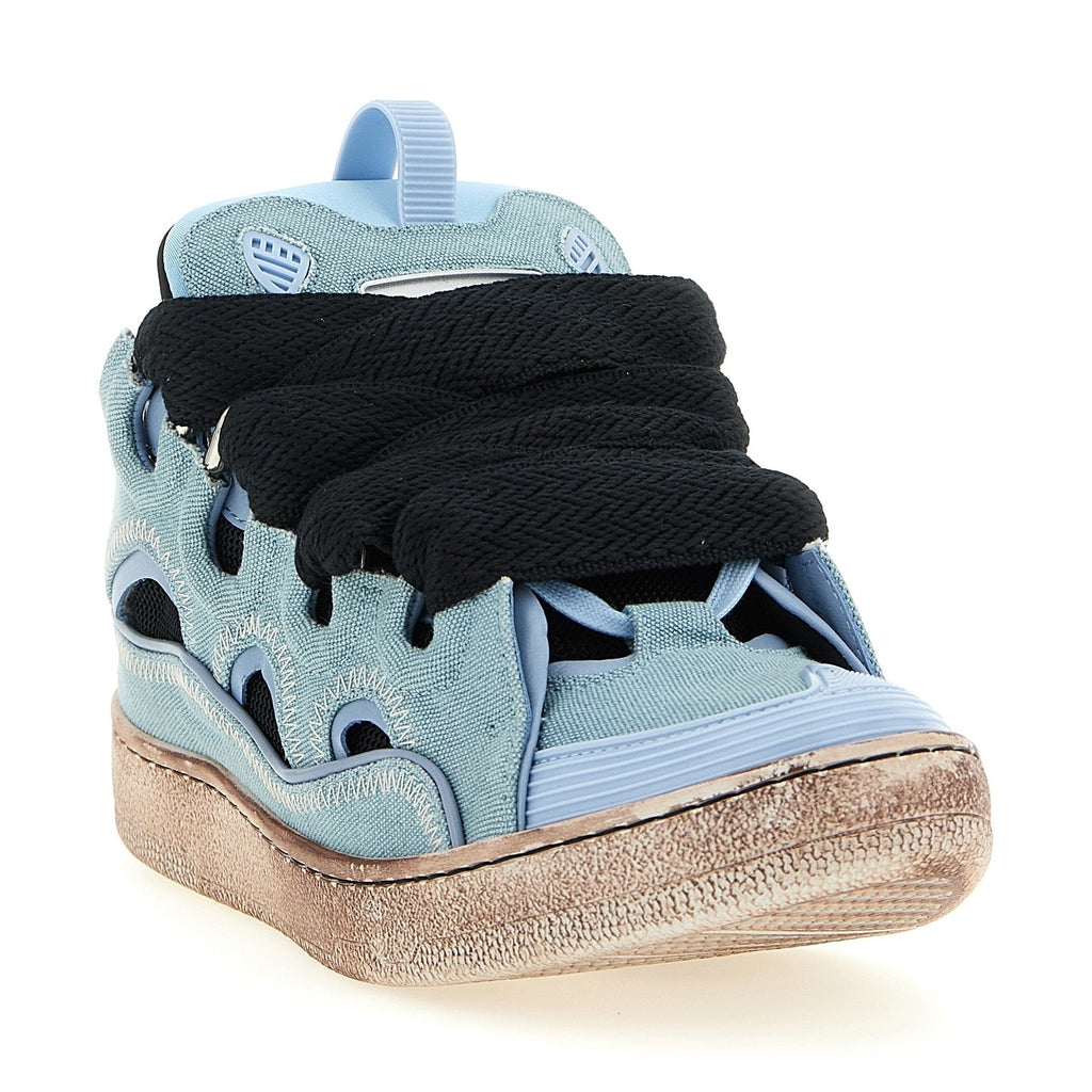 Lanvin Blue Cotton Athletic Sneakers