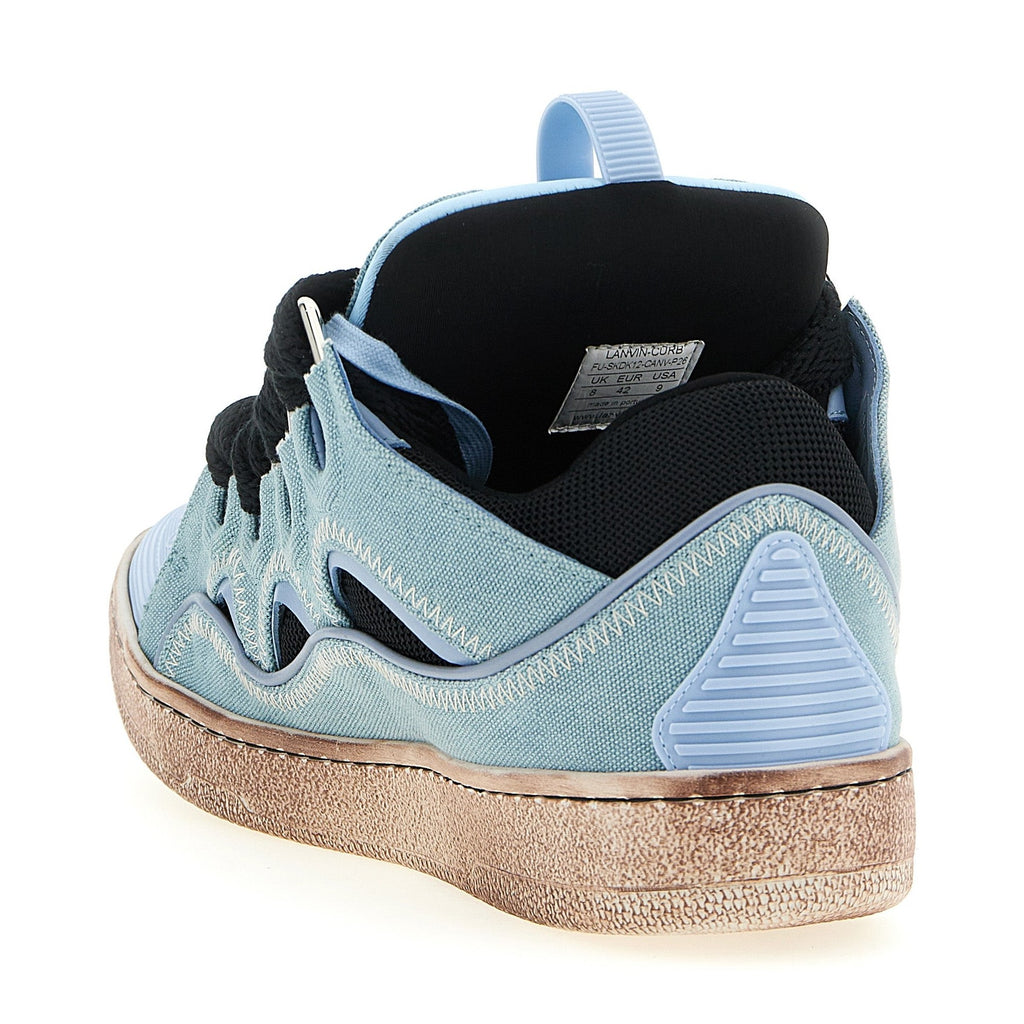 Lanvin Blue Cotton Athletic Sneakers