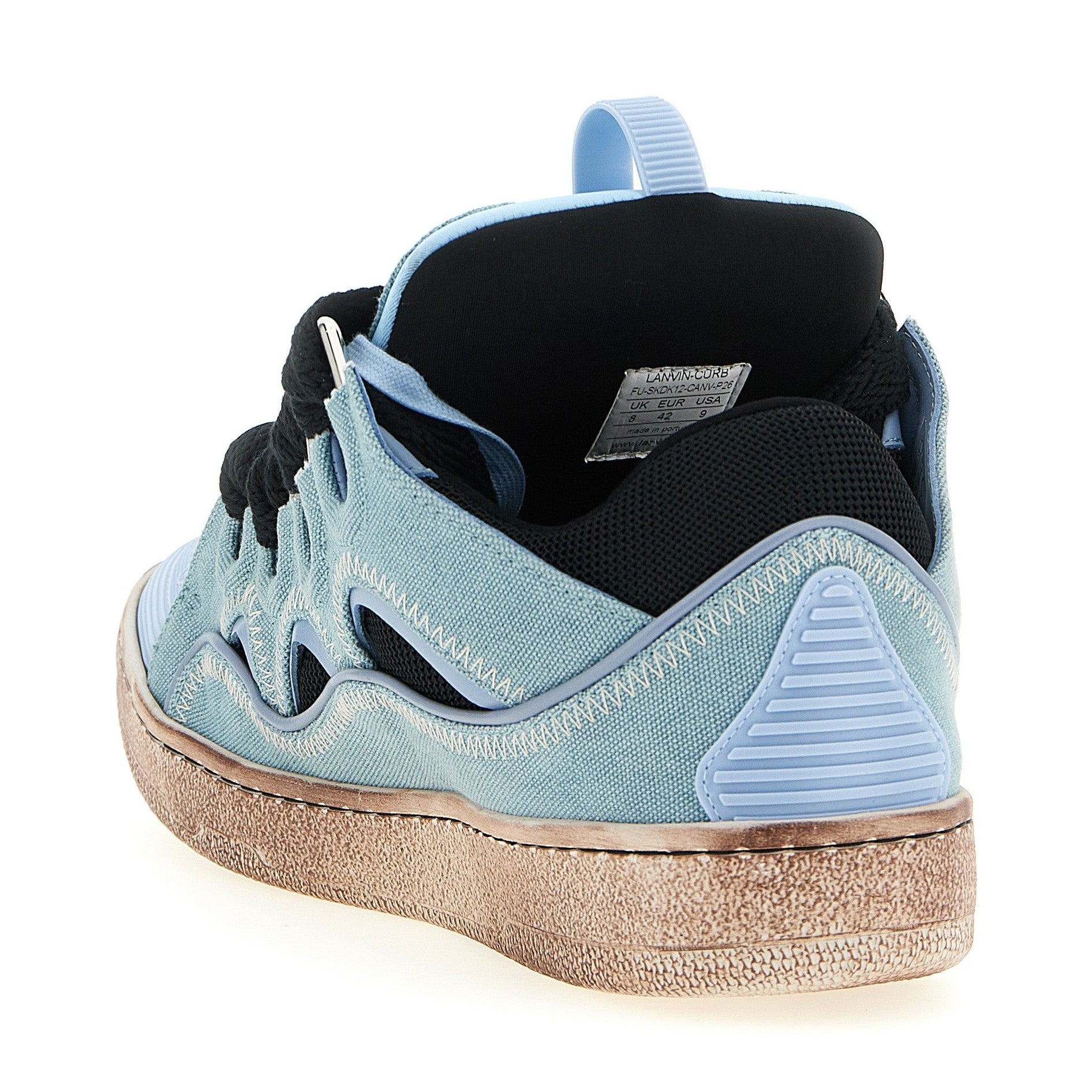 Lanvin Blue Cotton Athletic Sneakers