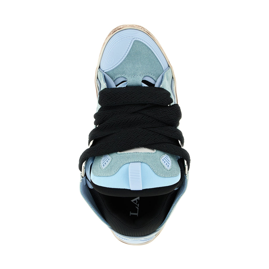 Lanvin Blue Cotton Athletic Sneakers