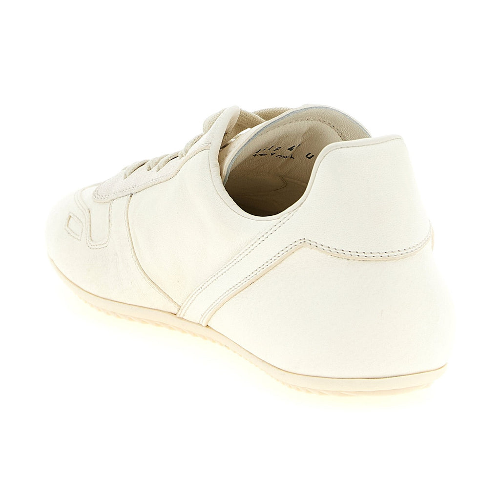 Rick Owens White Lamb Leather Low Top Sneakers