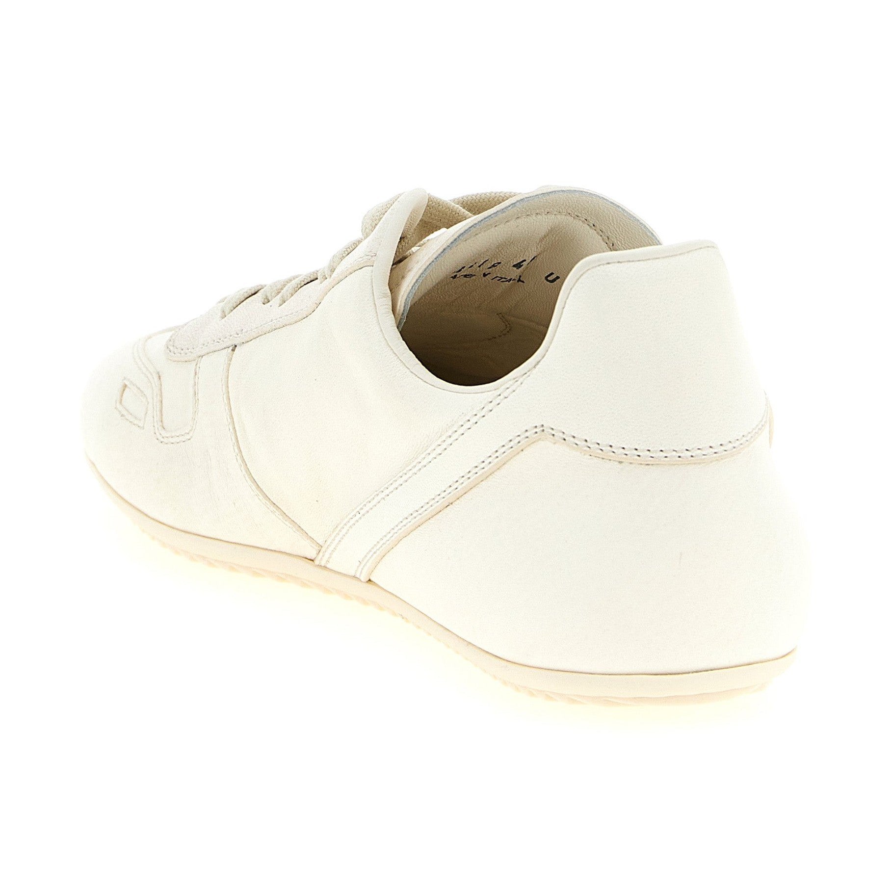 Rick Owens White Lamb Leather Low Top Sneakers