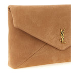 Saint Laurent Brown Lamb Leather Clutch Bag