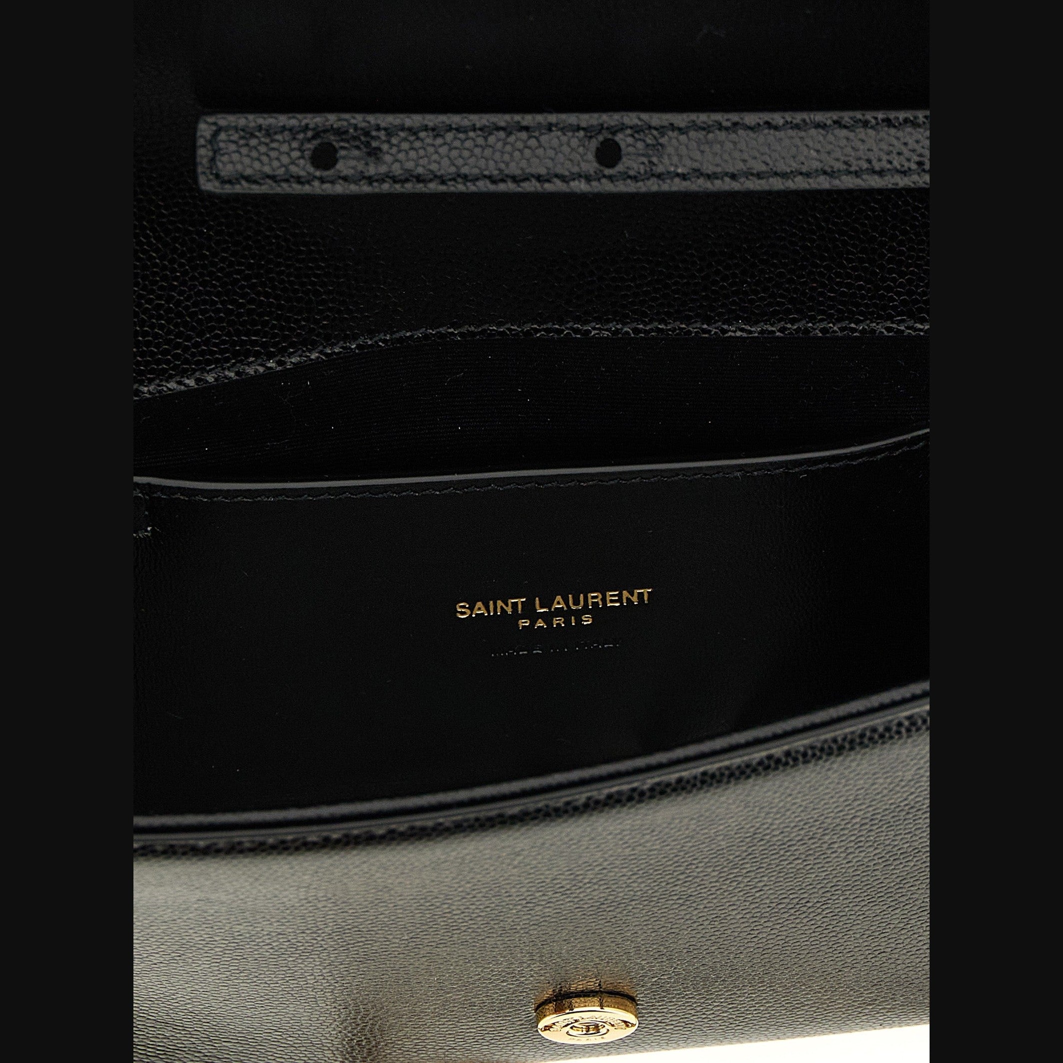 Saint Laurent Black Calfskin Clutch Bag
