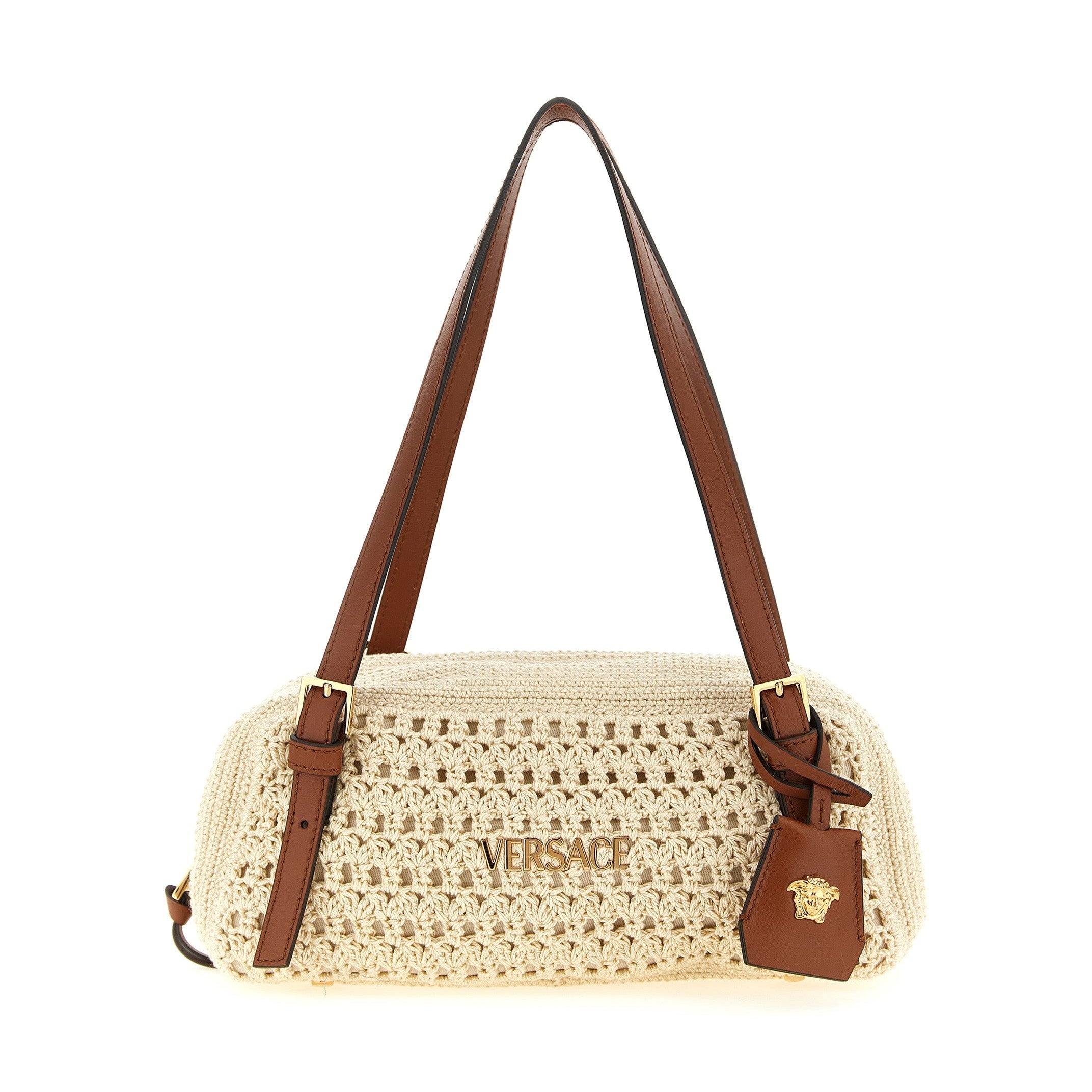 Versace Beige Cotton Shoulder Bag