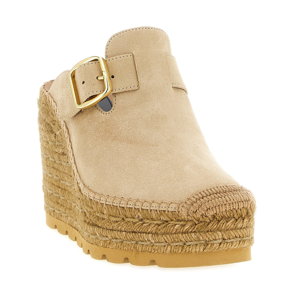 Stella McCartney Beige Viscose Wedge Sandals