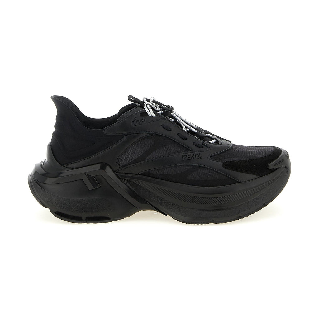 Fendi Black Calfskin Athletic Sneakers