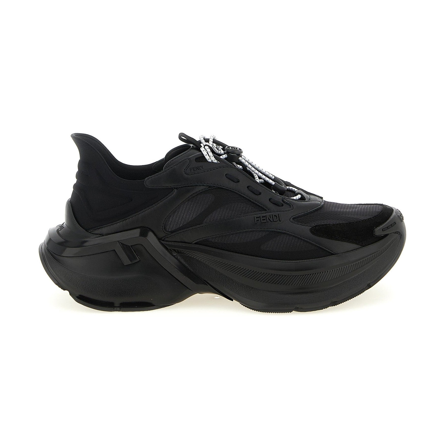 Fendi Black Calfskin Athletic Sneakers