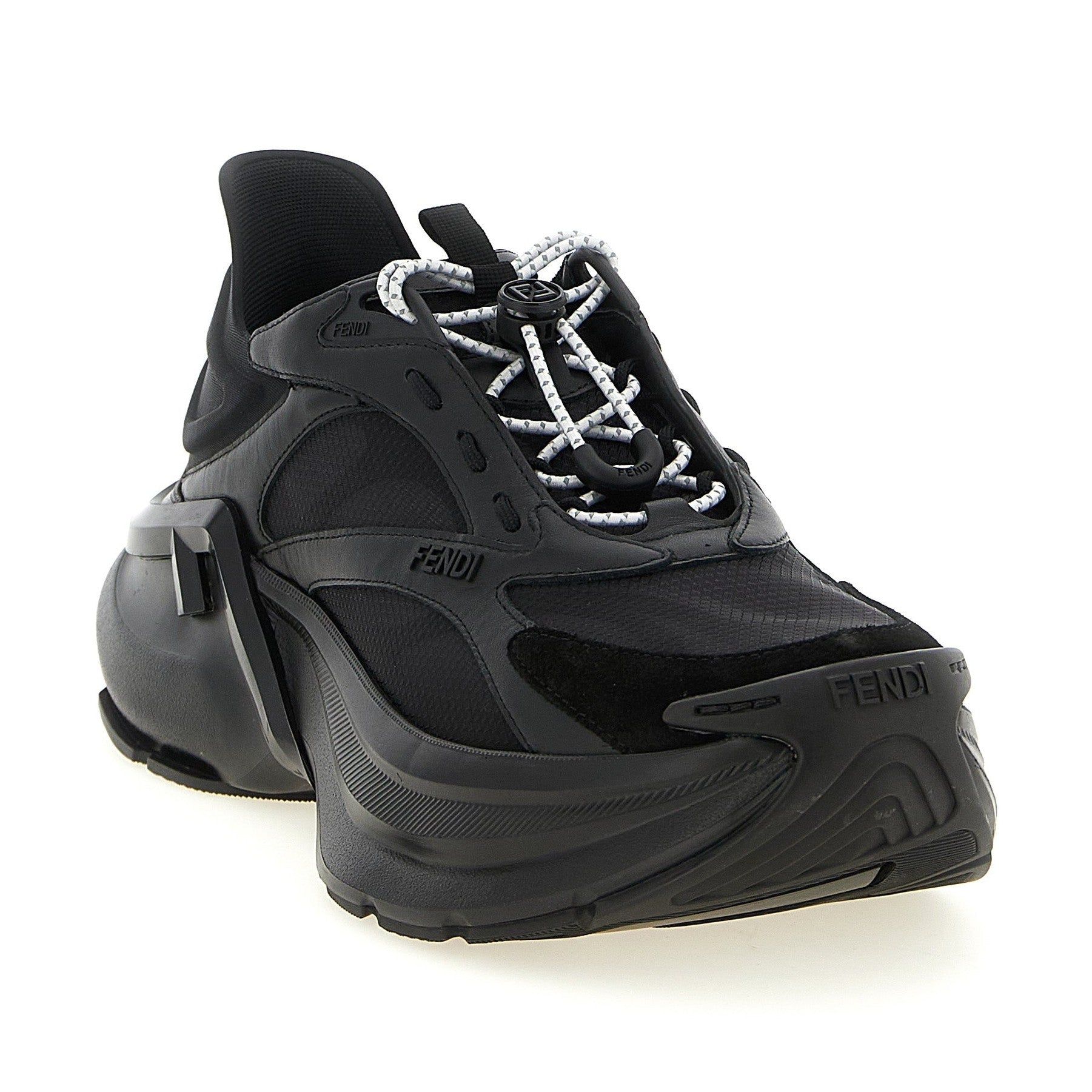 Fendi Black Calfskin Athletic Sneakers