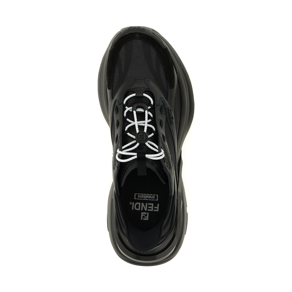 Fendi Black Calfskin Athletic Sneakers