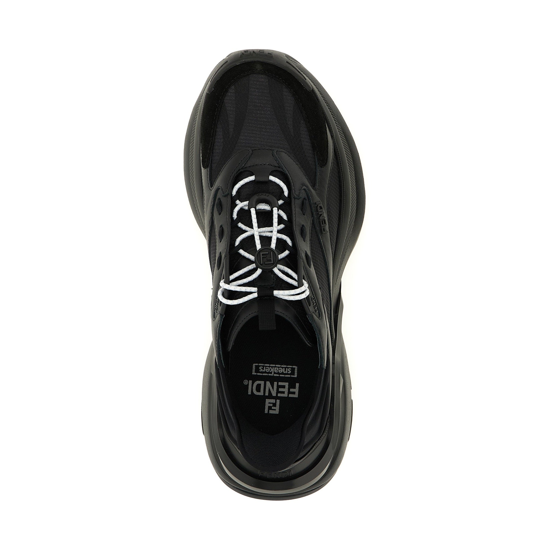 Fendi Black Calfskin Athletic Sneakers