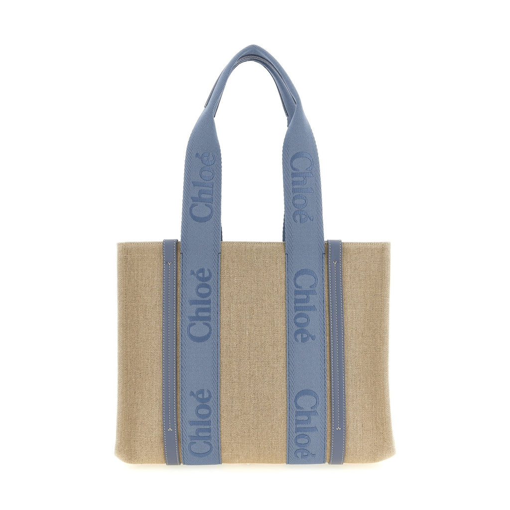 Chloé Blue Linen Tote Bag