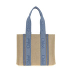 Chloé Blue Linen Tote Bag