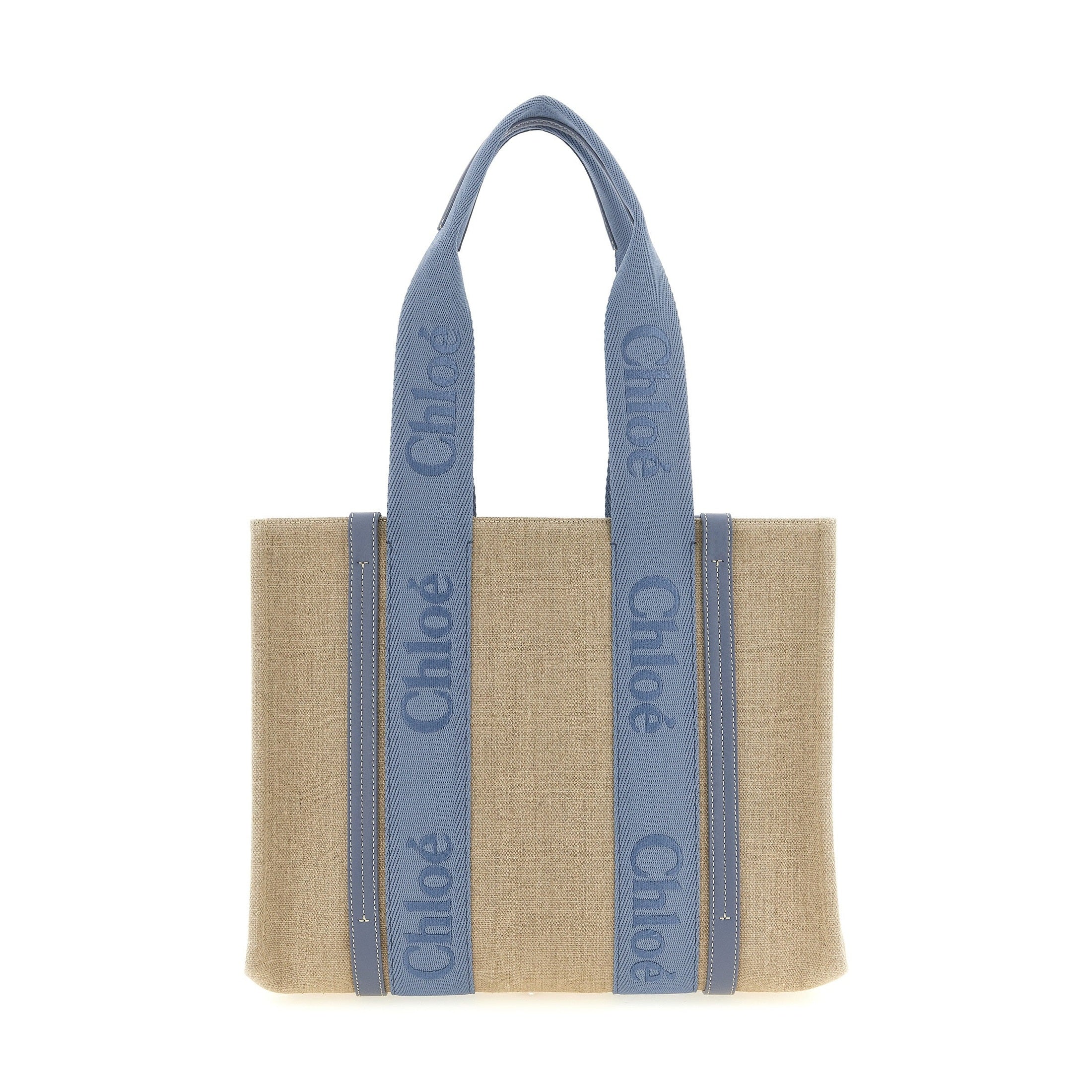 Chloé Blue Linen Tote Bag