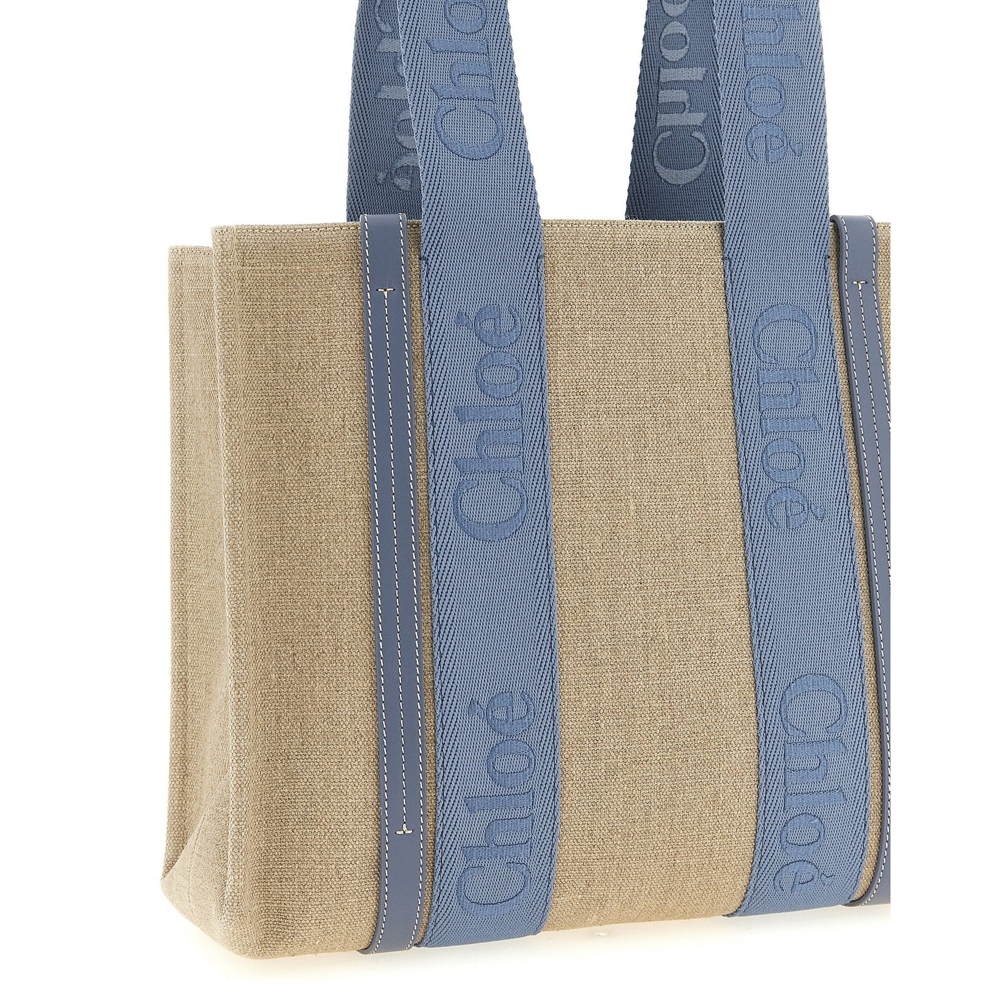 Chloé Blue Linen Tote Bag