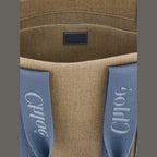 Chloé Blue Linen Tote Bag