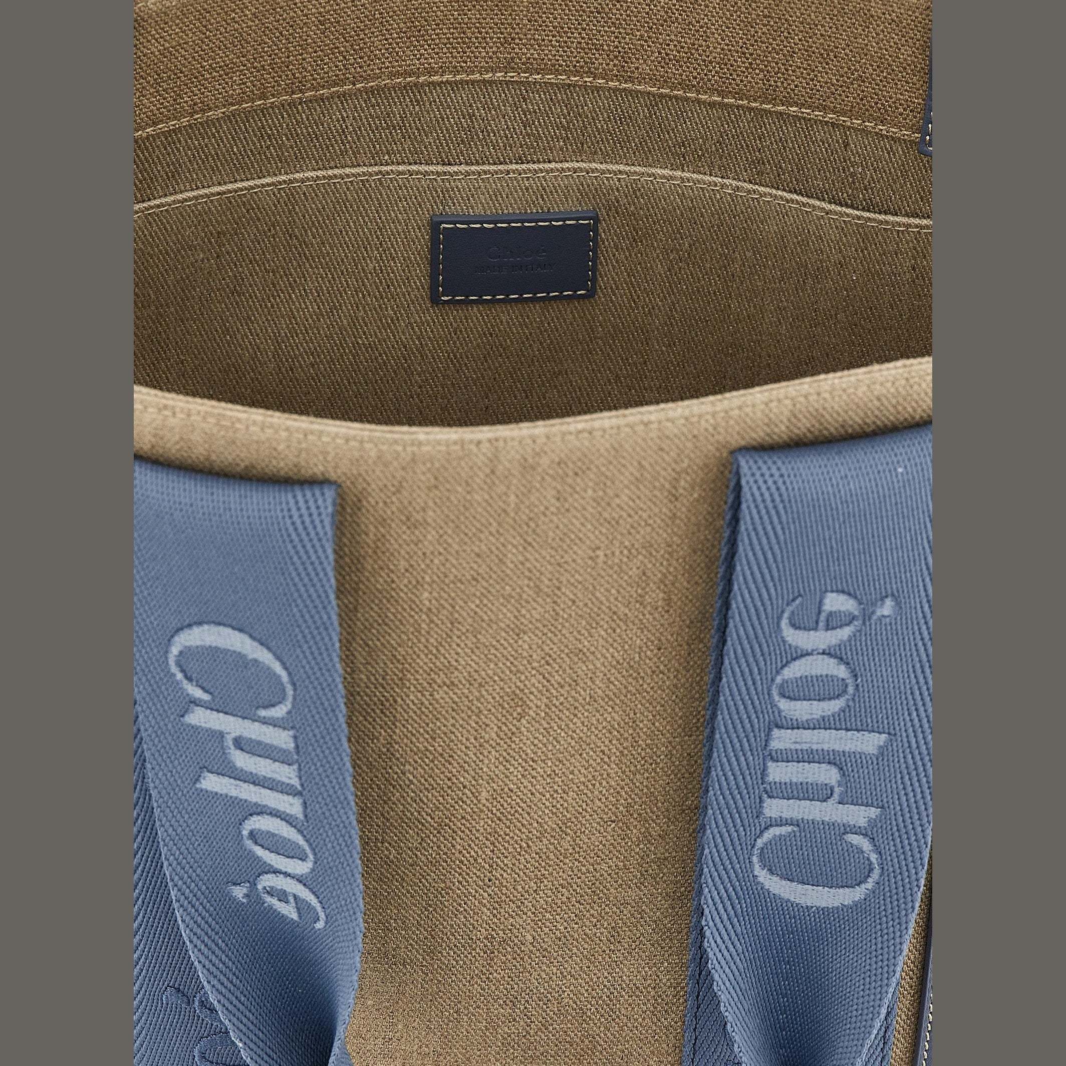 Chloé Blue Linen Tote Bag