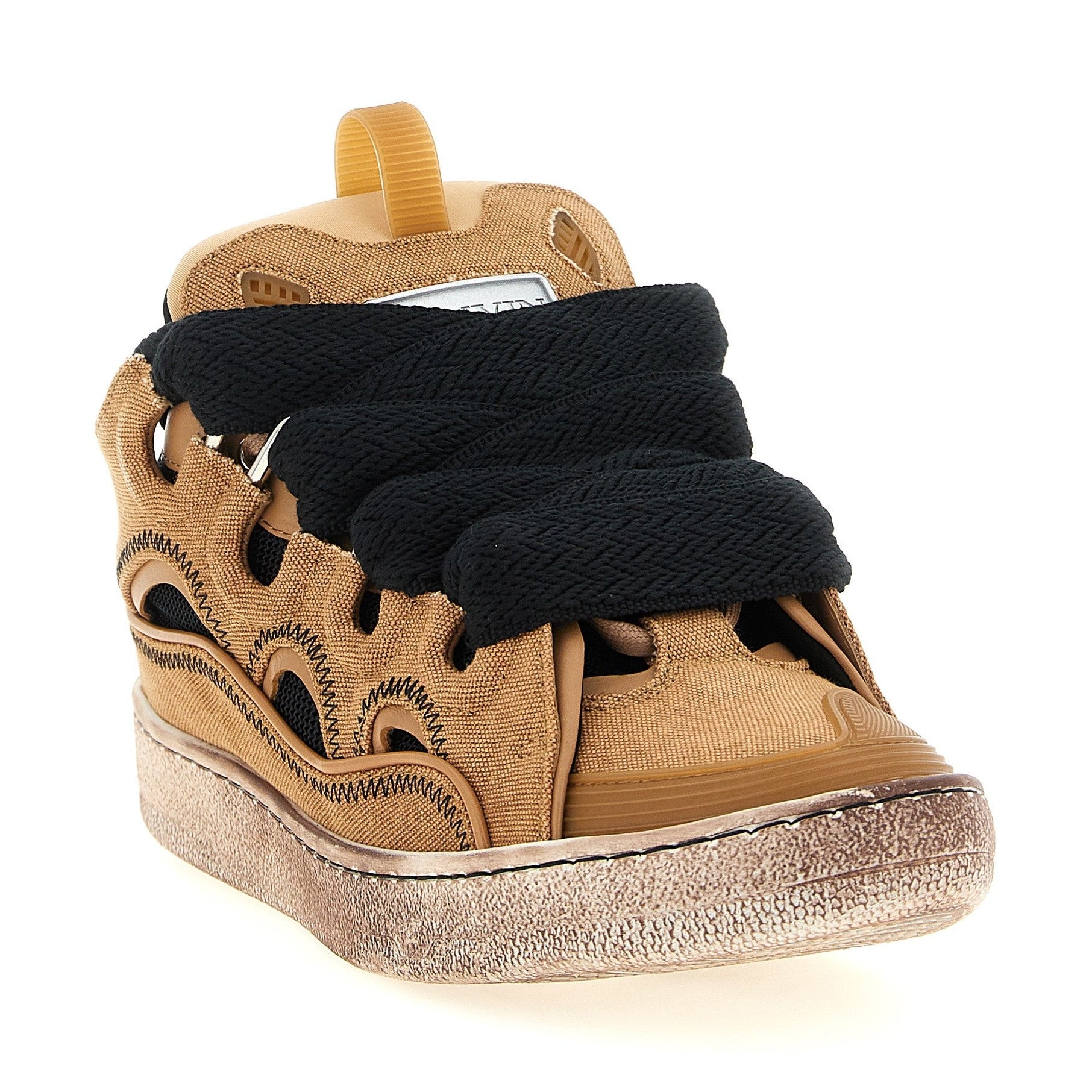 Lanvin Brown Cotton Chunky Sneakers
