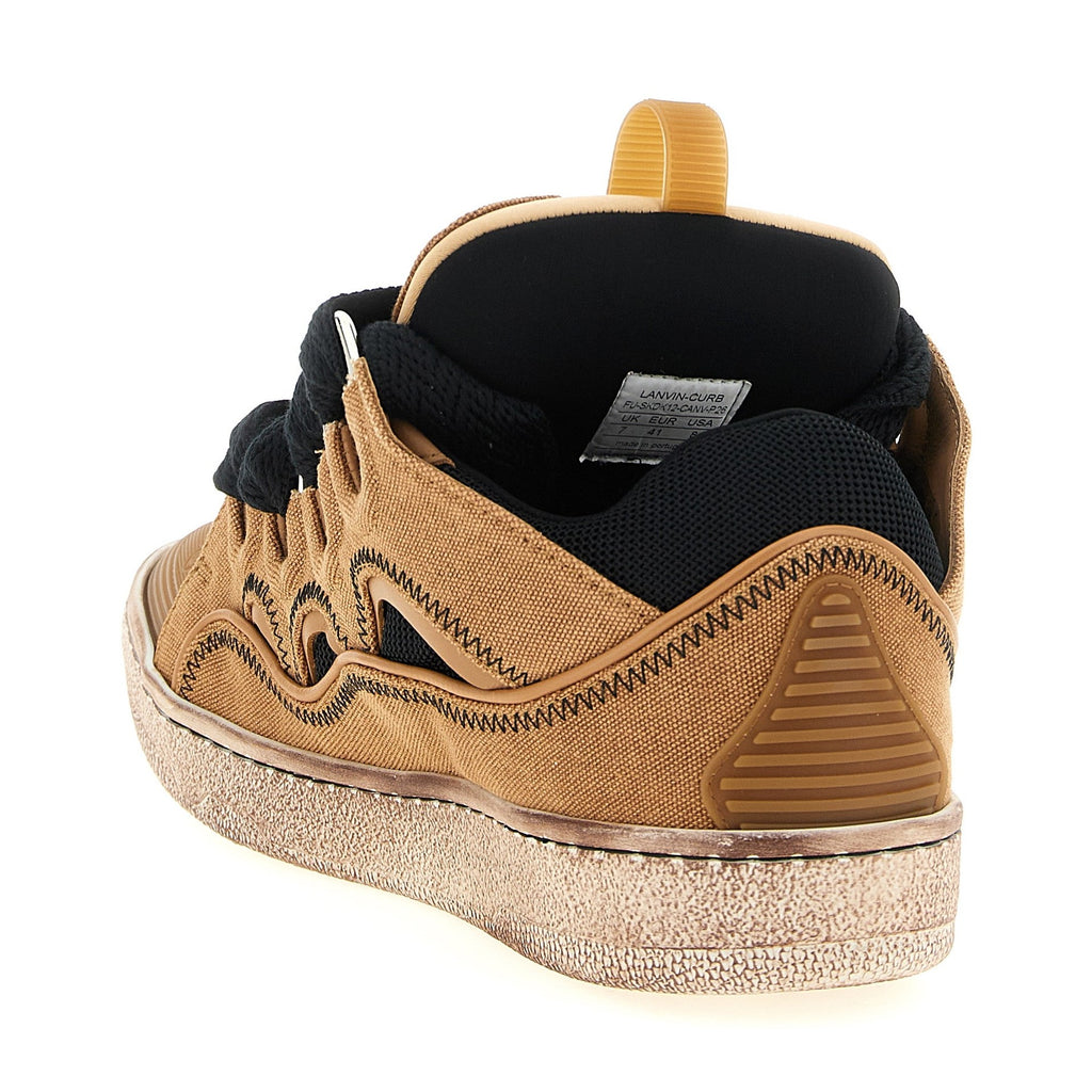 Lanvin Brown Cotton Chunky Sneakers