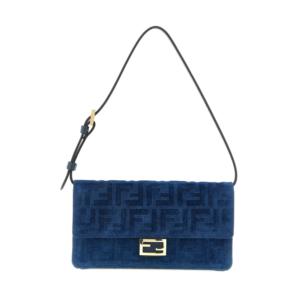 Fendi Blue Cotton Cardholder