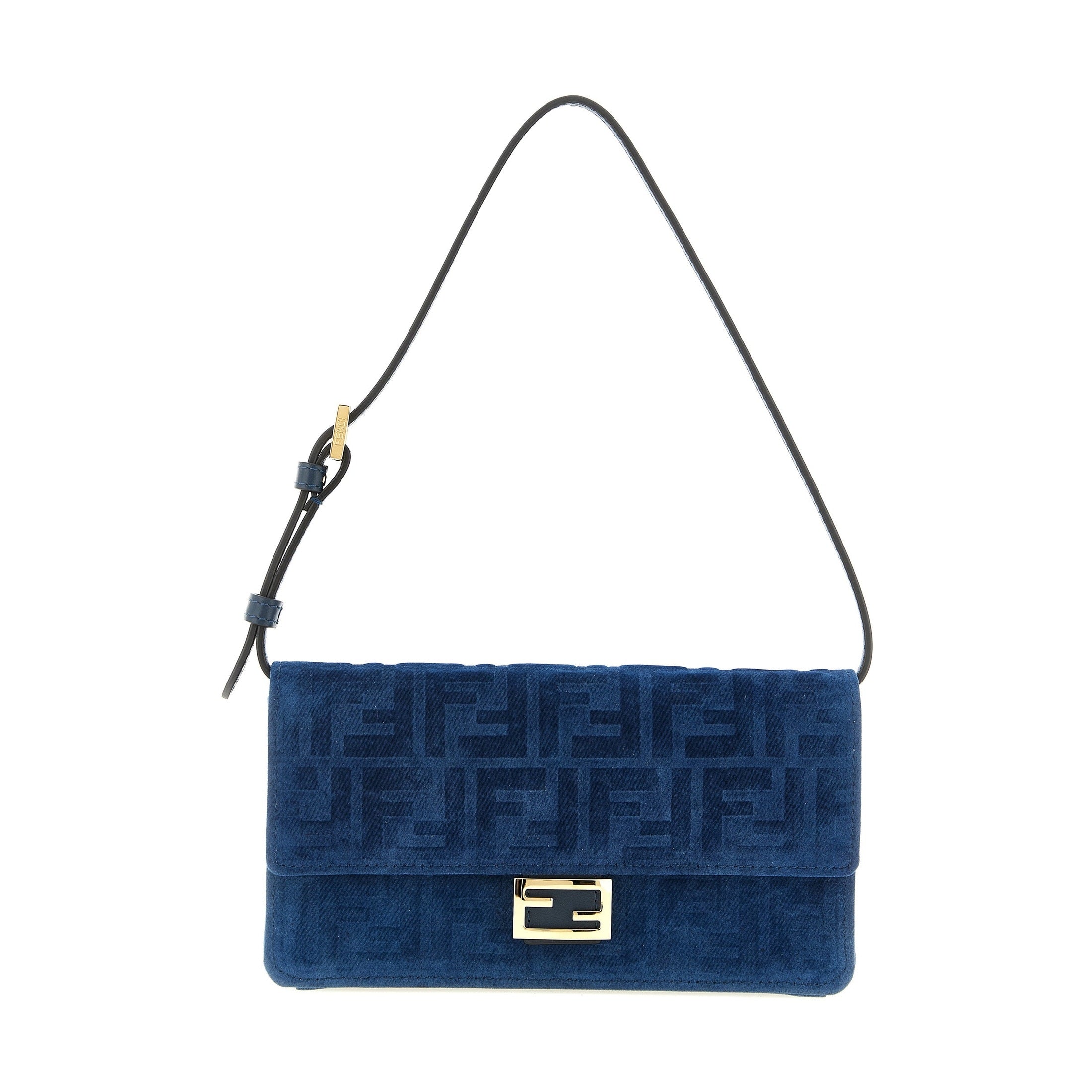 Fendi Blue Cotton Cardholder