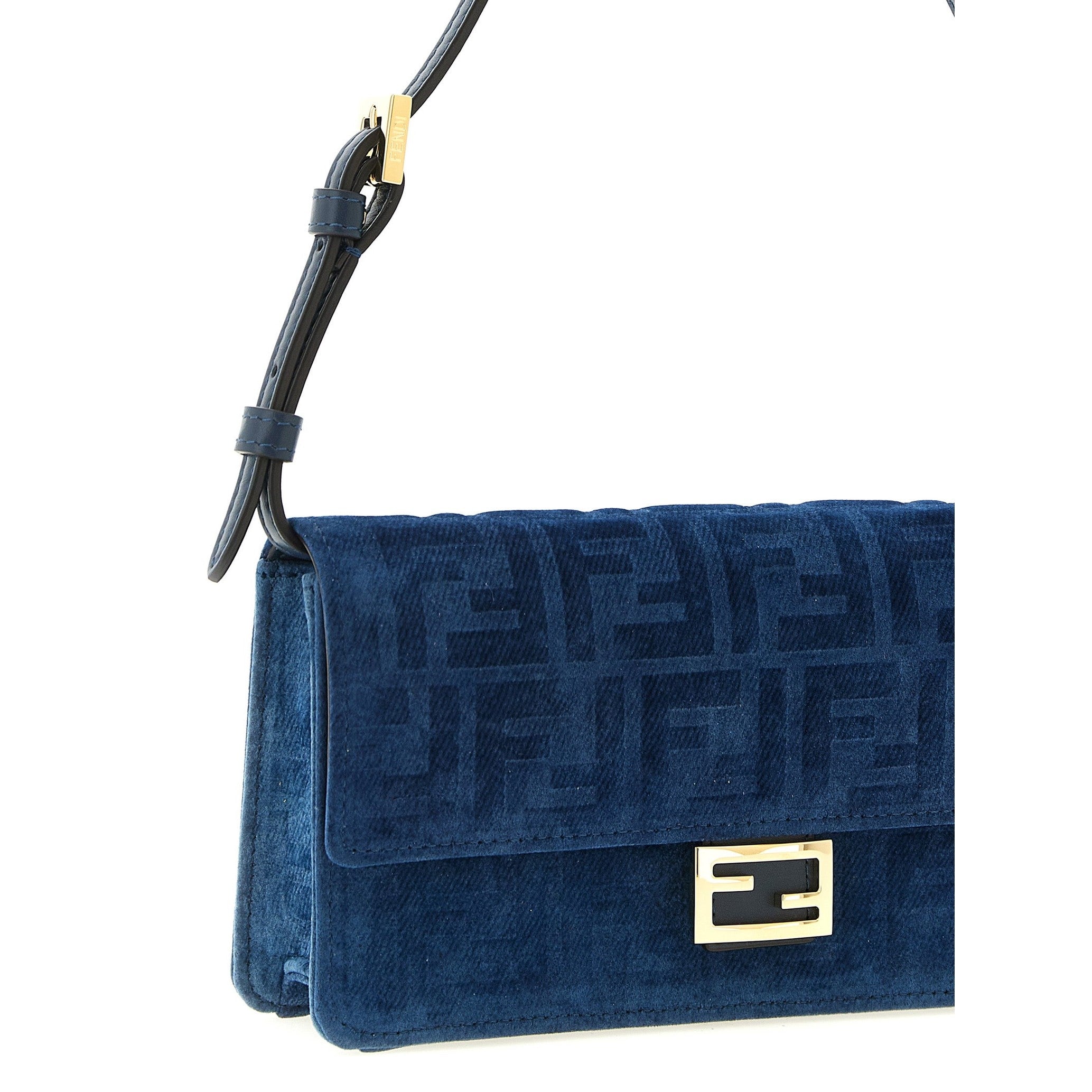 Fendi Blue Cotton Cardholder