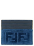 Fendi Blue Cotton Cardholder