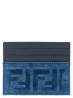 Fendi Blue Cotton Cardholder