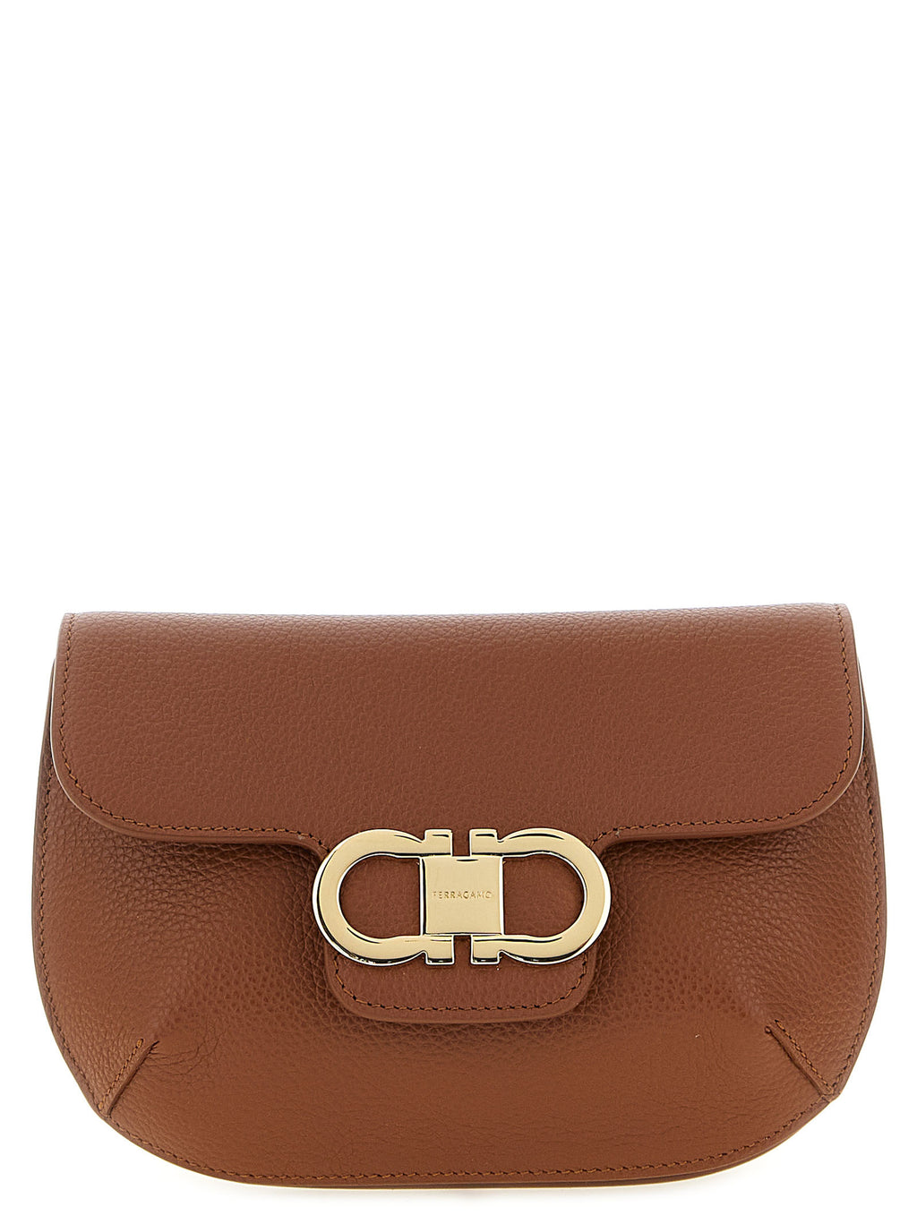 Ferragamo Brown Calfskin Crossbody Bag