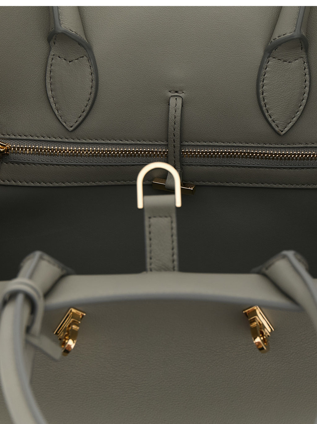 Ferragamo Gray Calfskin Handbag