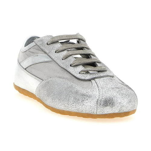Alexander McQueen Silver Leather Athletic Sneakers