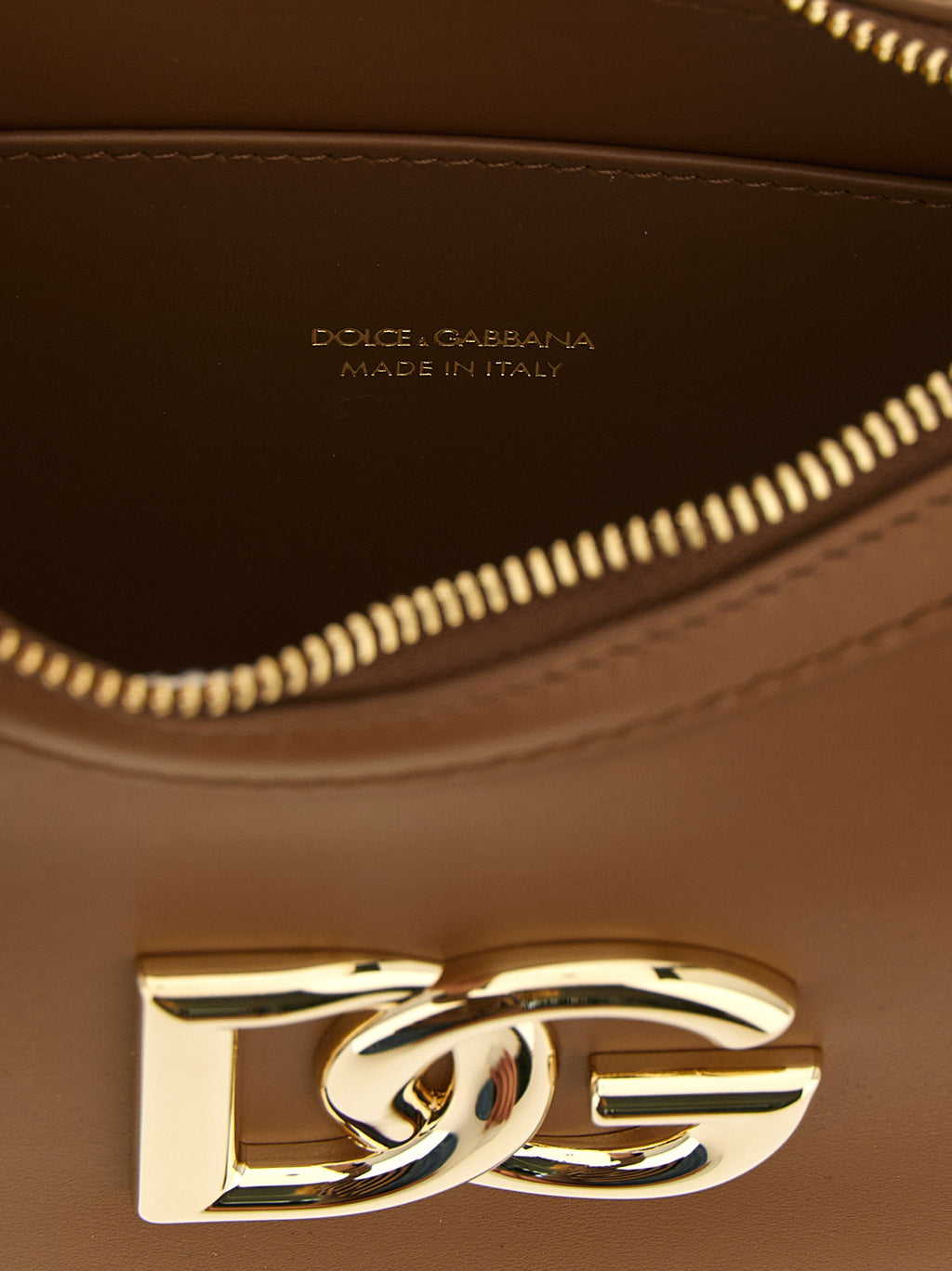 Dolce & Gabbana Brown Calfskin Shoulder Bag