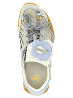 Fendi Gray Calfskin Athletic Sneakers
