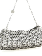 Paco Rabanne Silver Brass Clutch Bag
