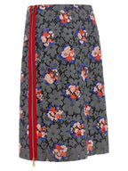 Fendi Gray Cotton Midi Skirt