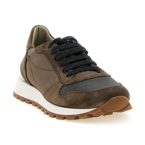 Brunello Cucinelli Bicolor Calfskin Athletic Sneakers