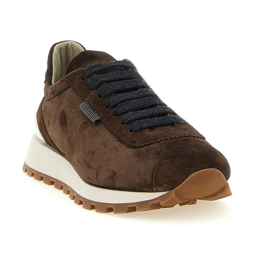 Brunello Cucinelli Brown Calfskin Athletic Sneakers