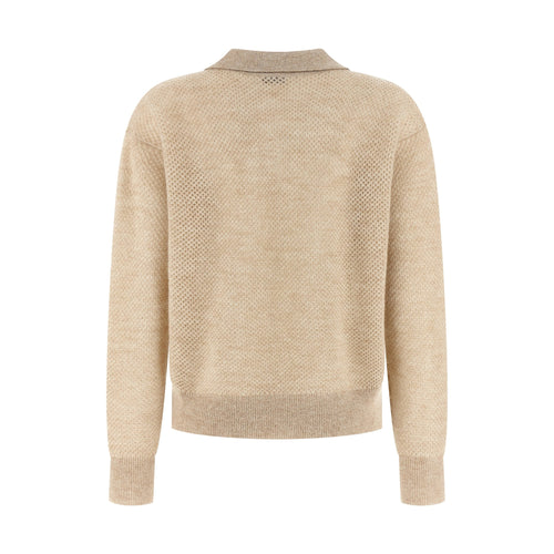Brunello Cucinelli Gold Wool Polo Shirt