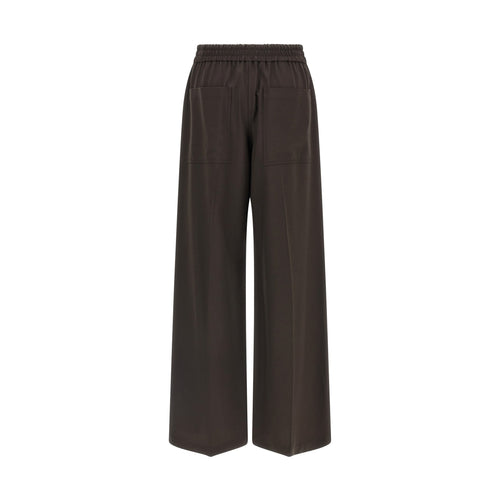 Brunello Cucinelli Brown Virgin Wool Casual Pants