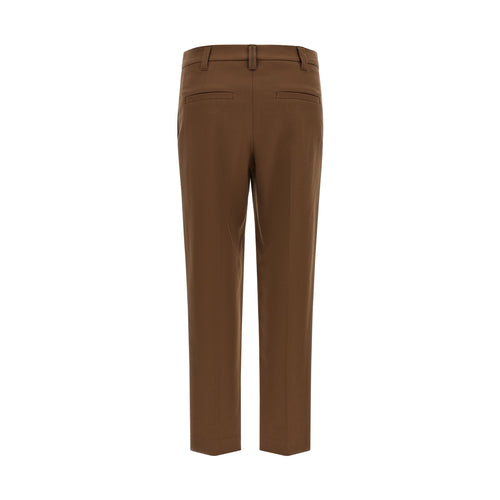Brunello Cucinelli Brown Cotton Cropped Pants