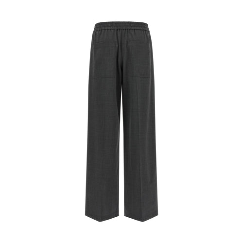 Brunello Cucinelli Gray Virgin Wool Flared Pants