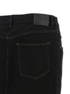 Saint Laurent Black Cotton Midi Skirt